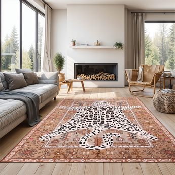 Modern Handmade Cheetah Wool Area Rug