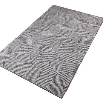 Honeycomb Handmade Loop Wool Area Rug, Thick & Durable