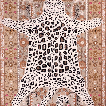 Modern Handmade Cheetah Wool Area Rug