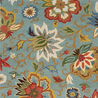 Hand Tuffted Floral Wool Area Rug